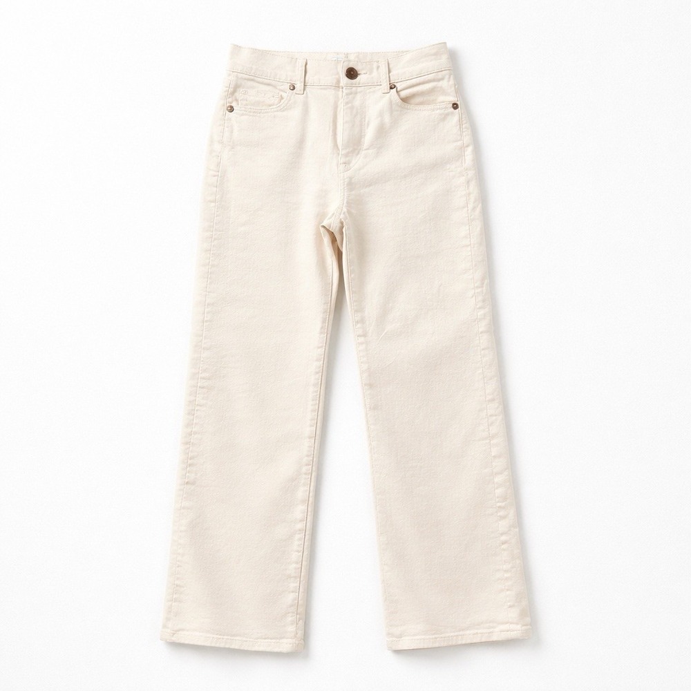 LOFT OOP Cream Wide Leg Jeans Petite High Rise 26 Inseam - Picture 3 of 6